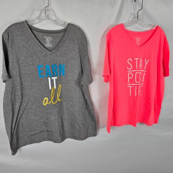 Fruit of the Loom Fit for Me T-Shirts Women's 2X 1 Gray 1 Graphic Short Sleeve - Picture 16 of 16